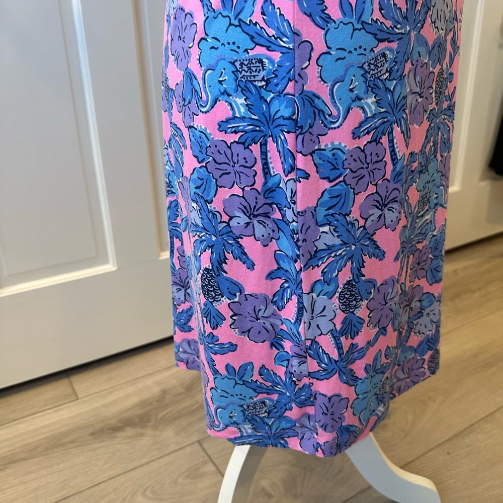 Lilly Pulitzer Pink and Blue Floral V-Neck Dress - Picture 9 of 13